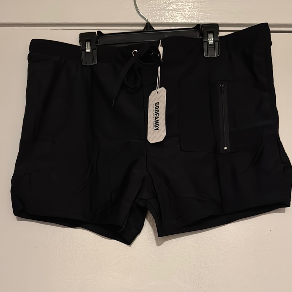 Men’s Coofandy Black Swim Trunks Tailored Fit